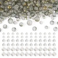 300Pcs Frosted Transparent Glass Beads