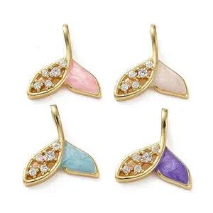 Brass Micro Pave Clear Cubic Zirconia Pendants