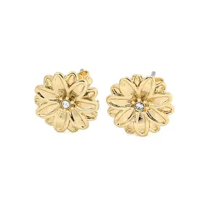 Brass Micro Pave Cubic Zirconia Ear Studs