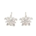 Brass Micro Pave Clear Cubic Zirconia Stud Earrings for Women