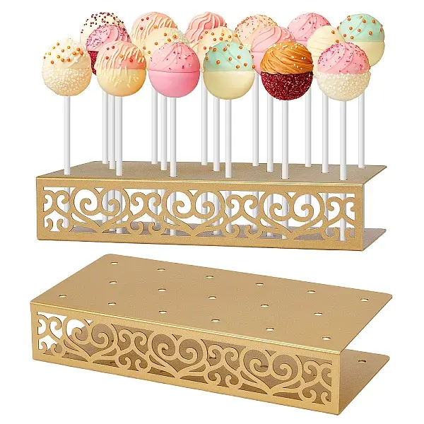 2Pcs Iron Hollow Flower Lollipop Display Stands