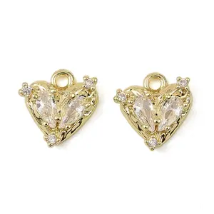 Brass Micro Pave Cubic Zirconia Charms