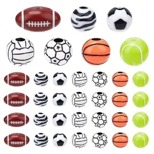 140Pcs 7 Styles Opaque Acrylic Beads