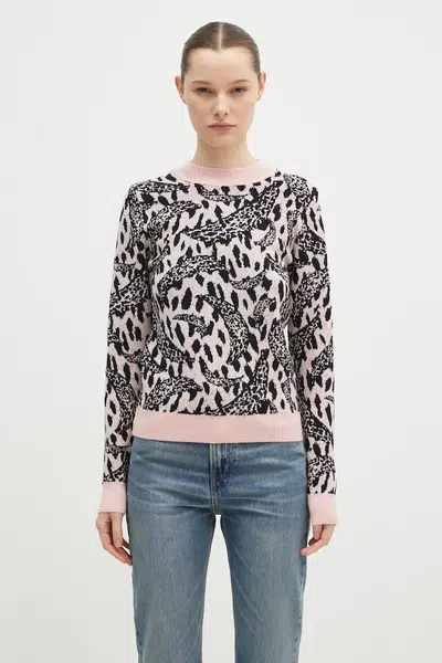 Svetr z vlněné směsi Fiorucci Pink Banimalier dámský, růžová barva, W01FPKSW195KN03PN04