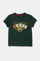 Dětské bavlněné tričko Guess zelená barva, s potiskem, I5RI00 K8HM4