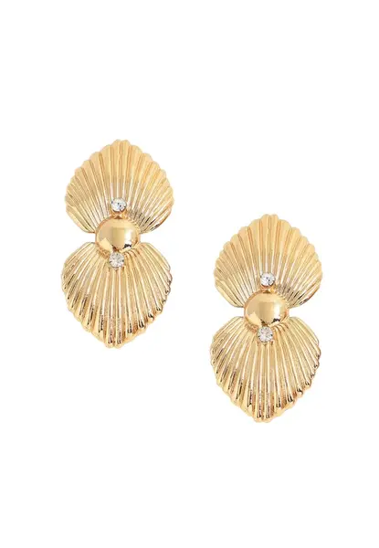 SOHI Náušnice  zlatá / priehľadná