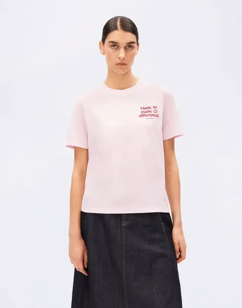 Tričko Armedangels Lualaa Embro 3433 pink mist