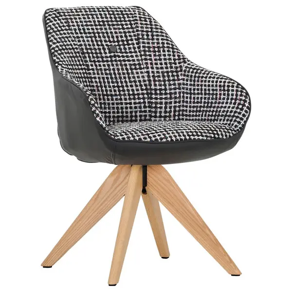 Novel ŽIDLE S PODRUČKAMI, žinylka, vzhled kůže, černá, bílá, barvy dubu