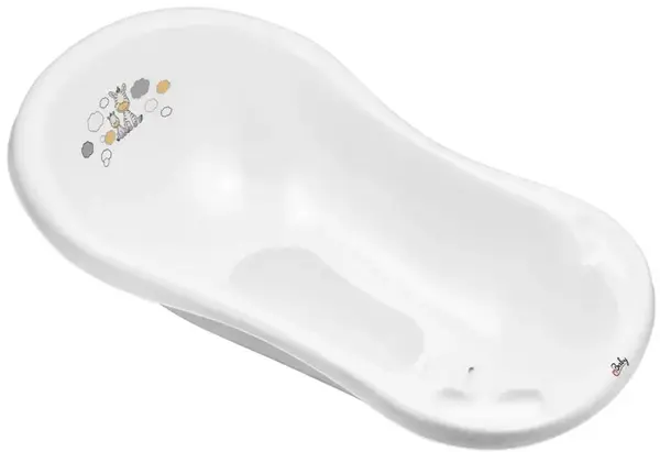 Maltex Dětská vanička Zebra s výpustem a protiskluzovou podložkou, 100 cm - bílá