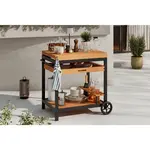 Ambia Garden ZAHRADNÍ SERVÍROVACÍ VOZÍK, černá, barvy teak, 73/80/50 cm