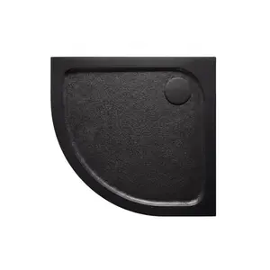 Sprchová vanička štvrťkruhová SAT Project 100x100 cm liaty mramor čierna SATSVPRO100SCA