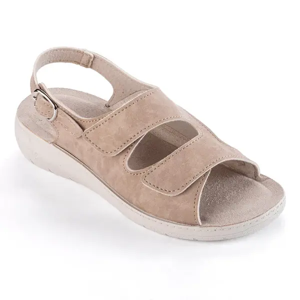 Dámské sandály na klínku béžové vel. 42