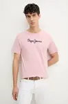 Bavlněné tričko Pepe Jeans Eggo růžová barva, s potiskem, PM508208