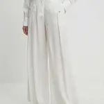 Kalhoty Answear.LAB dámské, bílá barva, jednoduché, high waist