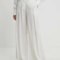 Kalhoty Answear.LAB dámské, bílá barva, jednoduché, high waist