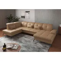 Sit & More SEDACÍ SOUPRAVA, textil, kůže, cappuccino