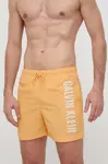 Plavkové šortky Calvin Klein oranžová barva, KM0KM01004