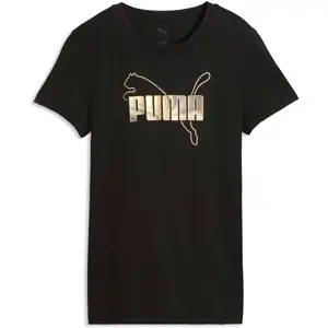 Puma ESSENTIALS LOGO LAB METALLIC TEE Dámské triko, černá, velikost