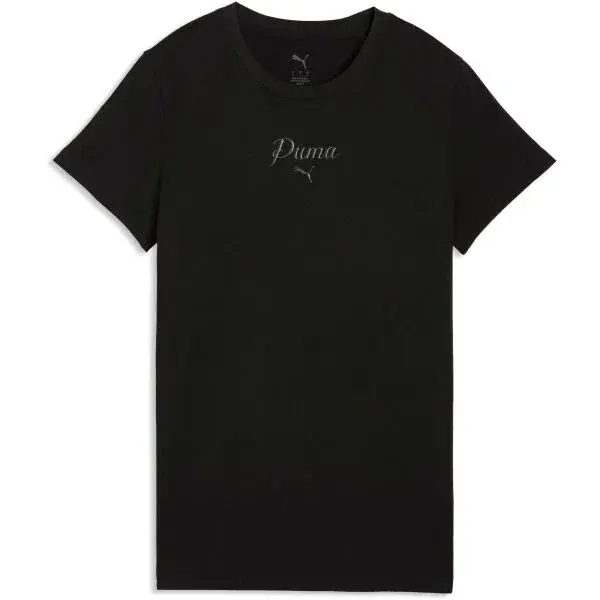 Puma ESSENTIALS SCRIPT TEE Dámské tričko, černá, velikost