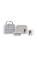 Dětský snídaňový set Design Letters Classics in a suitcase P 4-pack