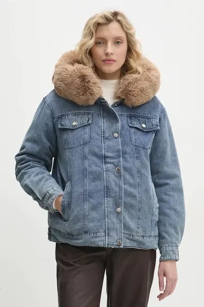 Oboustranná bunda Answear.LAB dámská, modrá barva, přechodná