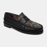 Kožené mokasíny Naked Wolfe Riviera pánské, černá barva, Riviera Black Studs