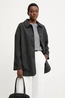 Bunda Answear.LAB dámská, šedá barva, přechodná, oversize