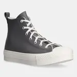 Dětské kožené kecky Converse CHUCK TAYLOR ALL STAR EVA LIFT šedá barva, A09259C