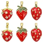 6Pcs 3 Styles Brass Enamel Pendants