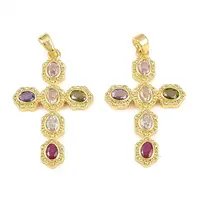 Brass Micro Pave Cubic Zirconia Pendants