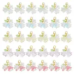 30Pcs 5 Colors Rose Butterfly Resin Pendant Decoration