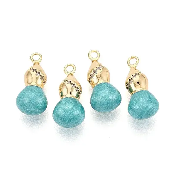 Brass Micro Pave Clear Cubic Zirconia Pendants