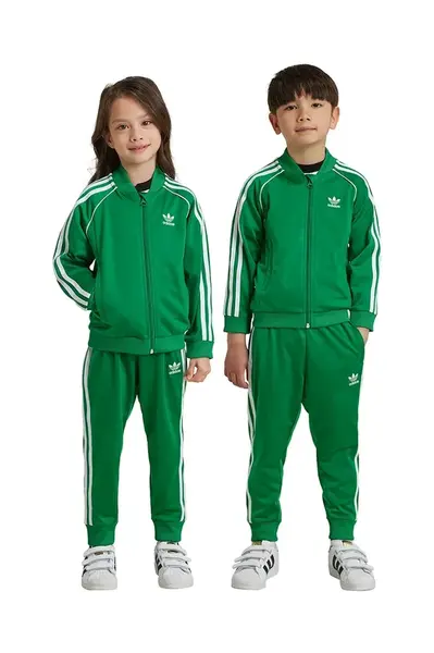 Dětská tepláková souprava adidas Originals SST TRACKSUIT zelená barva, IY4791