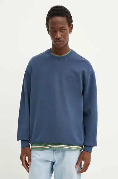 Mikina Levi's pánská, modrá barva, s kapucí, hladká, A9244