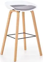 HALMAR Barová židle H86 bílá/ šedá