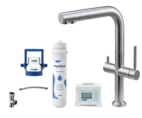 kielle Wimeo - Dřezová baterie včetně filtrace, broušená nerez 10525SFI175