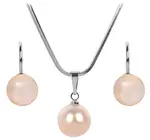 Levien Půvabná sada náhrdelníku a náušnic Pearl Peach