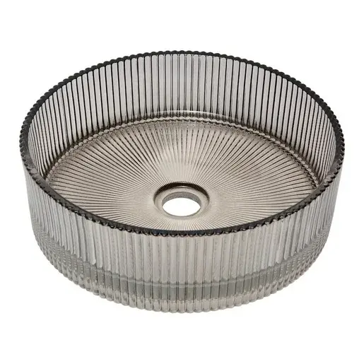 Umývadlo na dosku SAT Purity 36x36 cm šedá bez otvoru pre batériu, bez prepadu SATGLA3636G