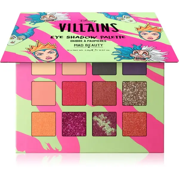 Mad Beauty Disney Villains paletka očních stínů 12x2 g
