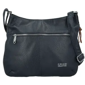 Módní dámská koženková crossbody kabelka Coveri Kisha, tmavě modrá