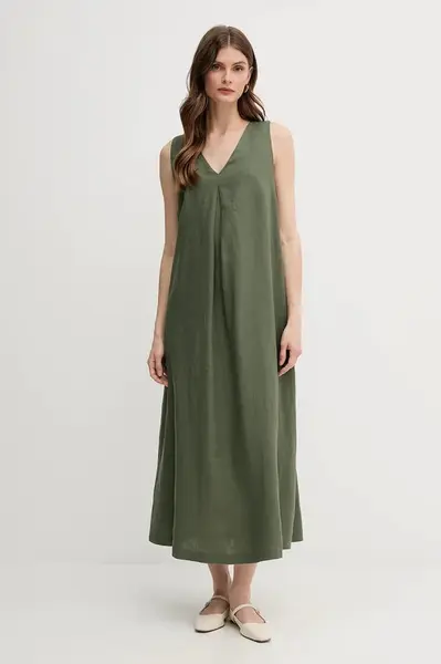 Lněné šaty United Colors of Benetton