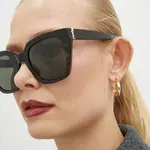 Sluneční brýle Saint Laurent dámské, hnědá barva, SL M143