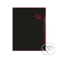 Týždenný diár SMART 2026 (red) (12-mesačný, A5, týždenný, stĺpcový, s pútkom na pero)