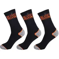 BLACK & DECKER SOCKS BLACK 3P Pracovné ponožky, čierna, veľkosť 43-46
