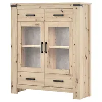 Hom`in VYSOKÁ KOMODA, barvy břidlice, dub artisan, 125/146/40 cm