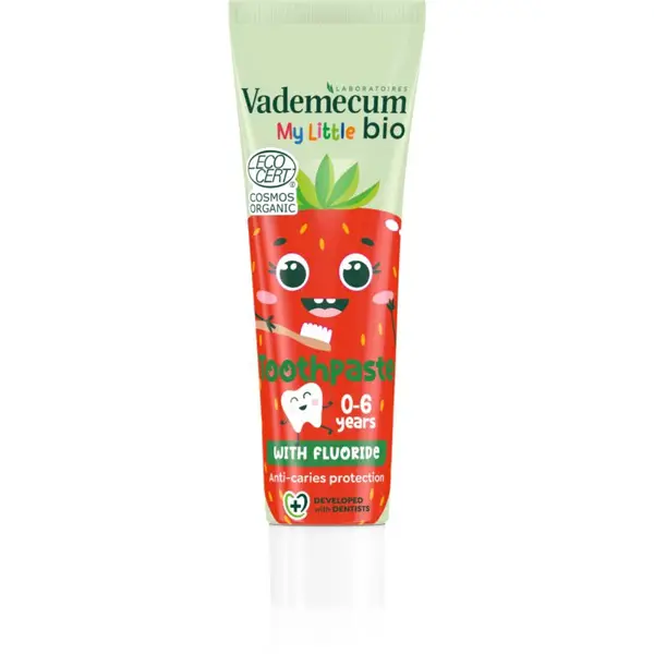 Vademecum BIO My Little Strawberry detská zubná pasta s fluoridom jahoda 50 ml