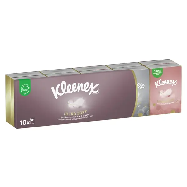 KLEENEX Papírové kapesníky 4-vrstvé Ultra Soft Mini 10 x 7 kusů