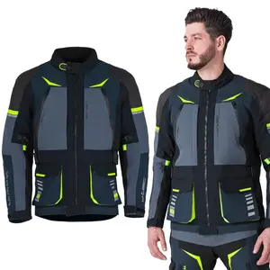 Moto bunda W-TEC Modock černo-modro-fluo žlutá XXL