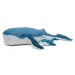 PTIPOTOS Plyšová velryba Gravillou modrá - máma s miminkem