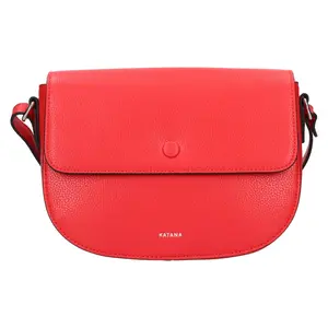 Kožená dámska crosbody kabelka Katana Amálie - červená